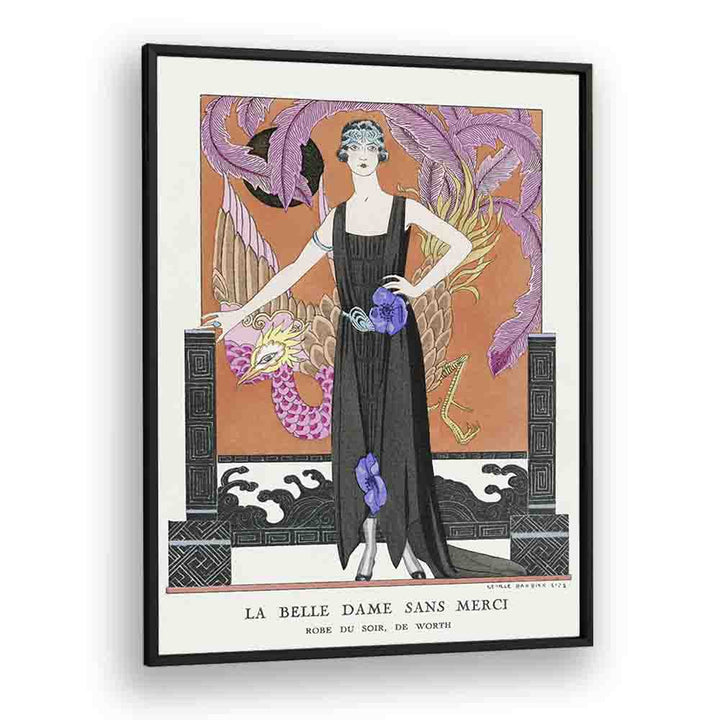 La Belle Dame Sans Merci Robe Du Soir, De Worth (1921) George Barbier art painting Artwork in Black Plain Frame