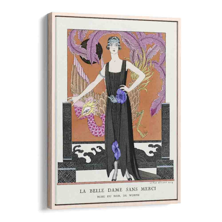 La Belle Dame Sans Merci Robe Du Soir, De Worth (1921) George Barbier art painting Artwork in Oak Wood Floater Frame