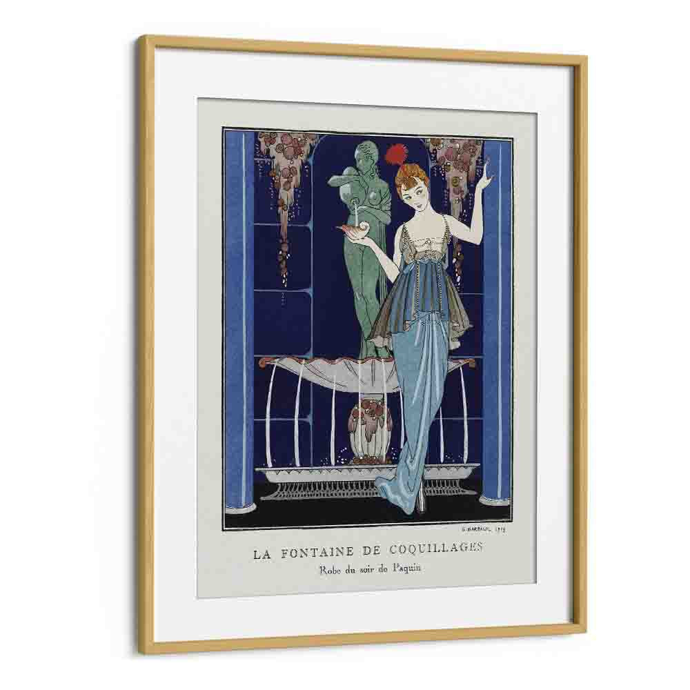 La Fontaine De Coquillages Robe Du Soir De Paquin (1914) George Barbier art painting Artwork in Oak Wood Frame With Mount