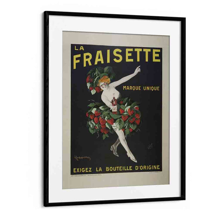 La Fraisette Bar & Cafe Artwork in Black Frame With Mount