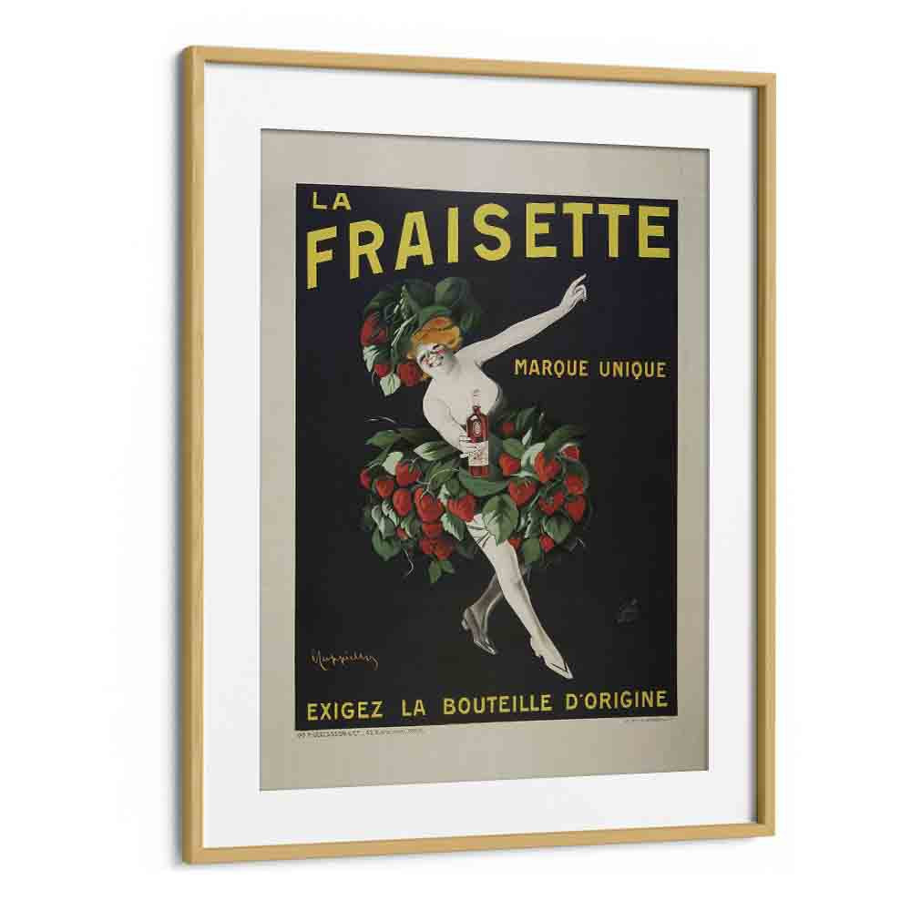 La Fraisette Bar & Cafe Artwork in Oak Wood Frame With Mount