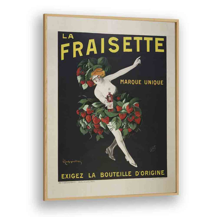 La Fraisette Bar & Cafe Artwork in Oak Wood Plain Frame