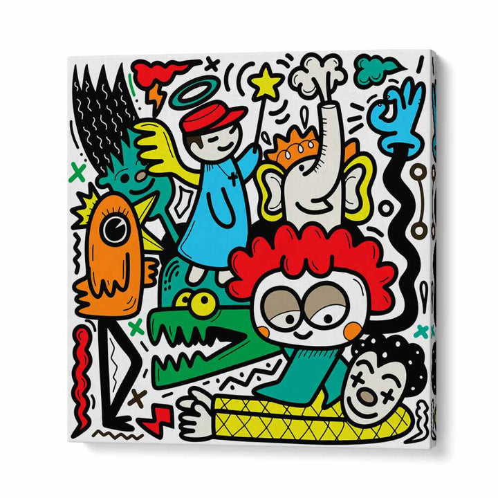 La La Land Doodle Art Comic Art Artwork in Gallery Wrap