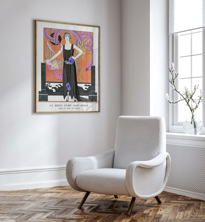 LA BELLE DAME SANS MERCI ROBE DU SOIR, DE WORTH (1921) , VINTAGE PAINTINGS