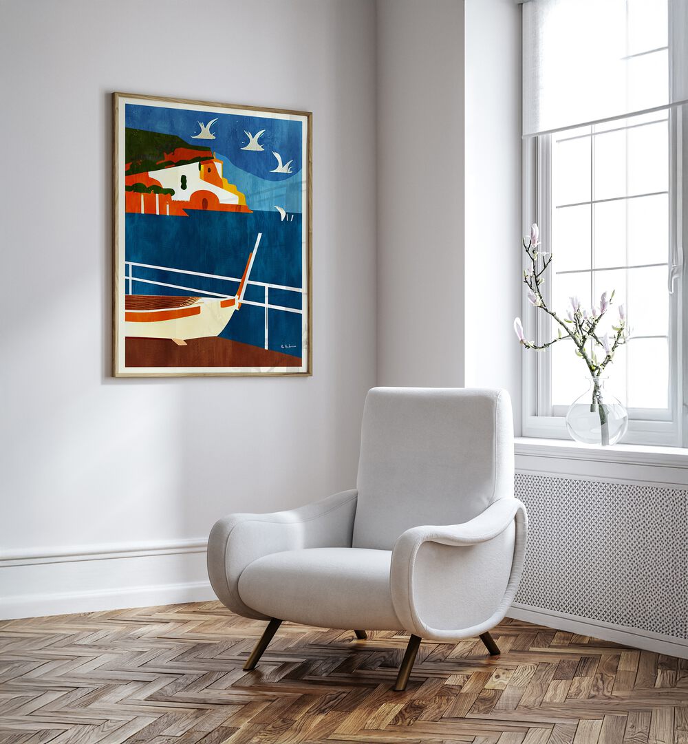 Bright and vibrant LA CORSE, BEACH PAINTINGS artwork enhances any space with coastal charm and serene vibes.