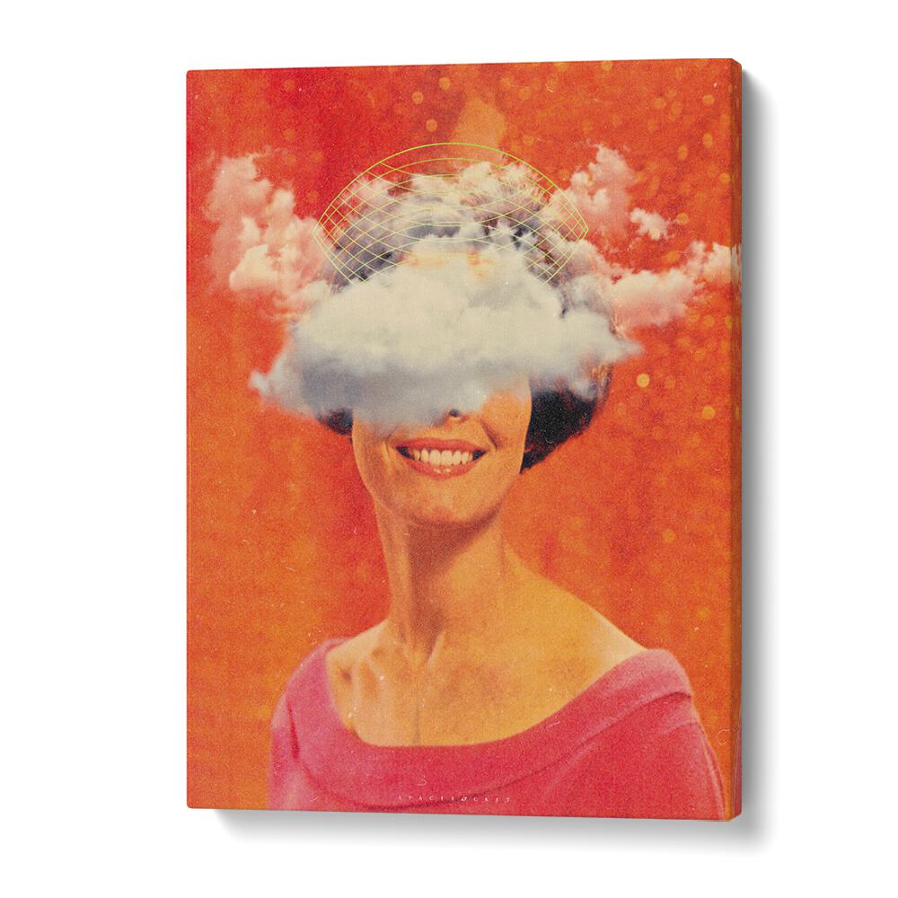 Lady On Clouds Pop Art Artwork in Gallery Wrap