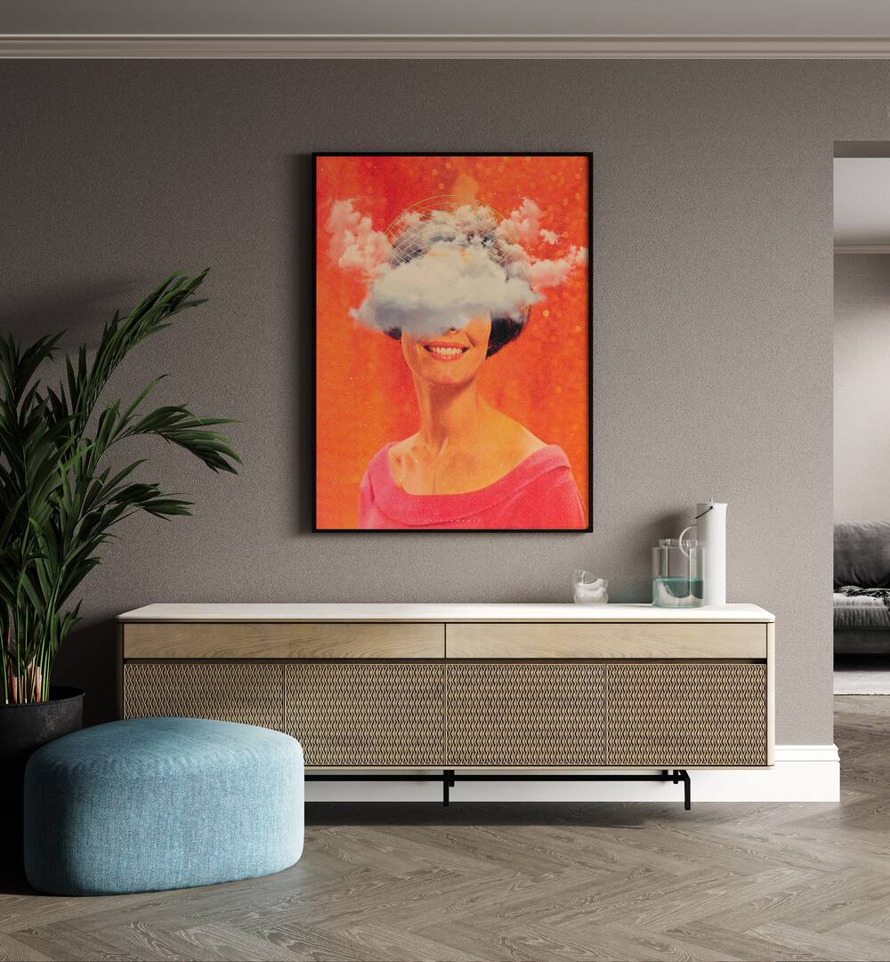 LADY ON CLOUDS, POP ART PAINTING