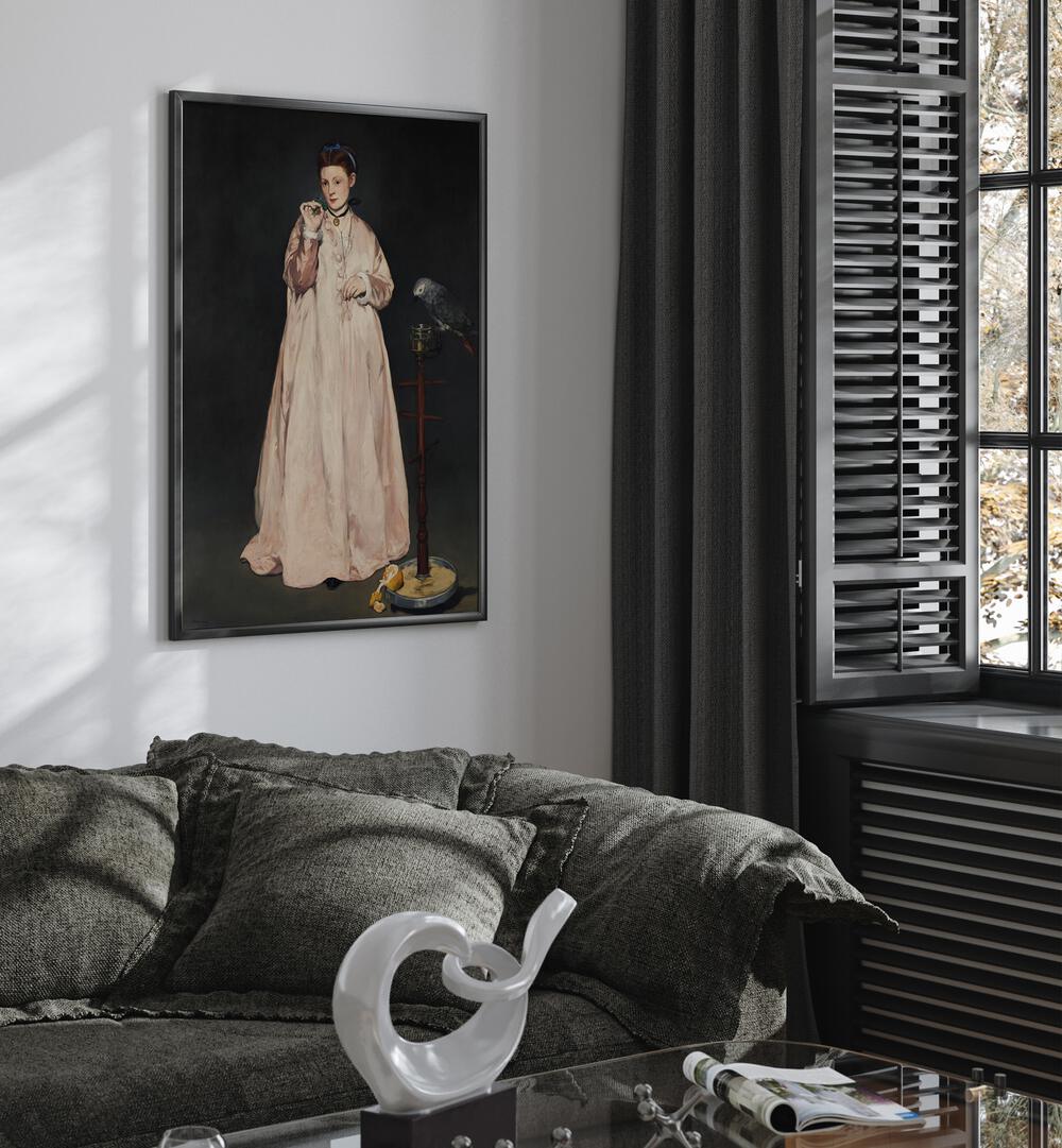 LADY WITH A PARAKEET  , VINTAGE PAINTINGS