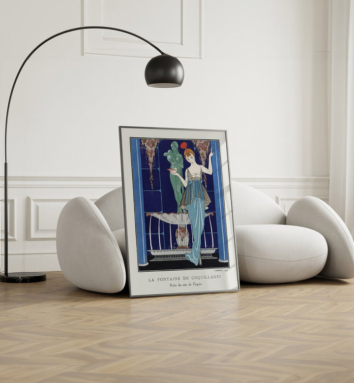 LA FONTAINE DE COQUILLAGES ROBE DU SOIR DE PAQUIN (1914) , VINTAGE PAINTINGS