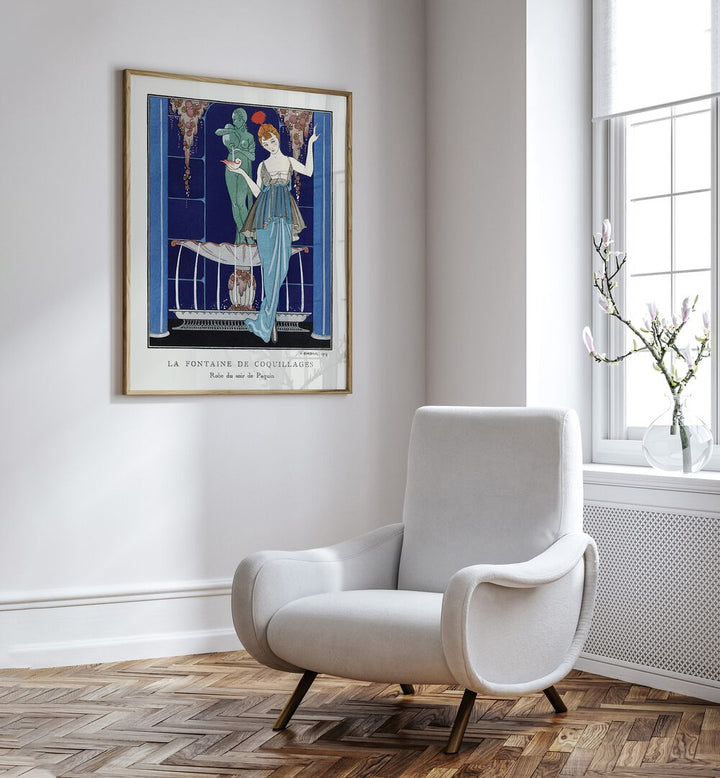 LA FONTAINE DE COQUILLAGES ROBE DU SOIR DE PAQUIN (1914) , VINTAGE PAINTINGS
