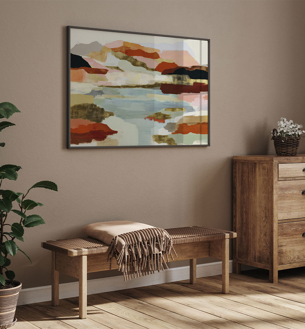 LAKE REFLECTION IN EARTH TONES