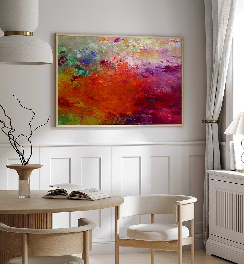 Transform your space with LANDSCAPE DESIGN II, ABSTRACT PAINTINGS featuring vibrant hues and fluid expression.