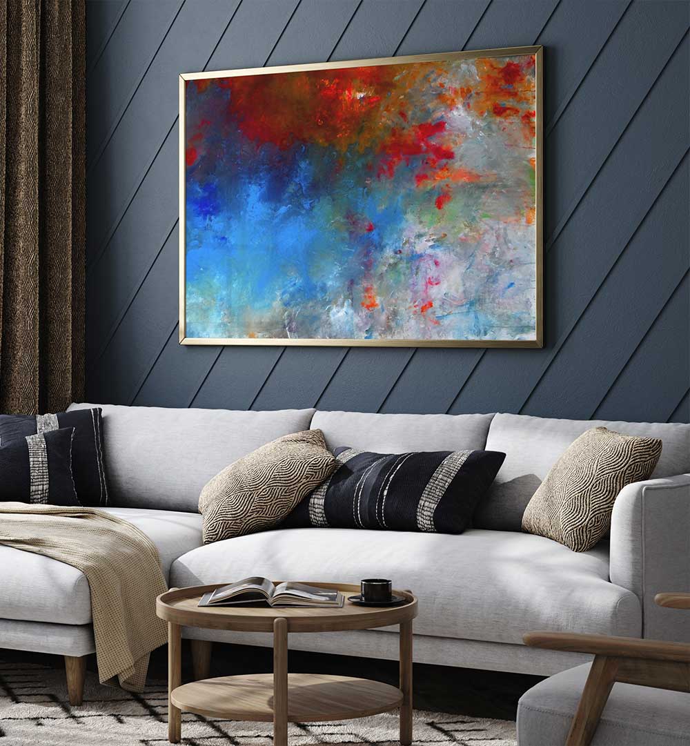 Vibrant LANDSCAPE DESIGN III, ABSTRACT PAINTINGS enhances modern decor with bold colors and emotional depth.