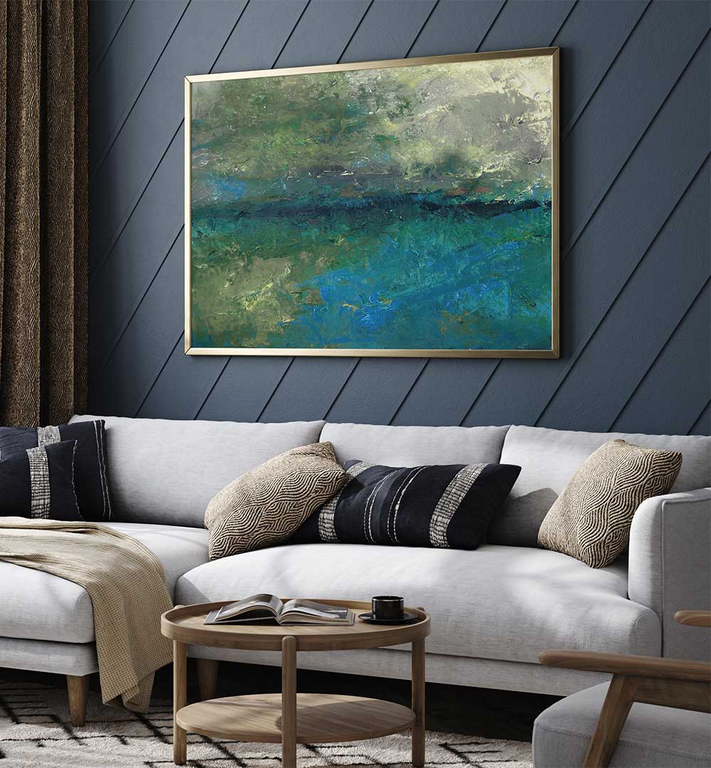 Transform your space with LANDSCAPE DESIGN I, ABSTRACT PAINTINGS showcasing vibrant colors and dynamic brush strokes.