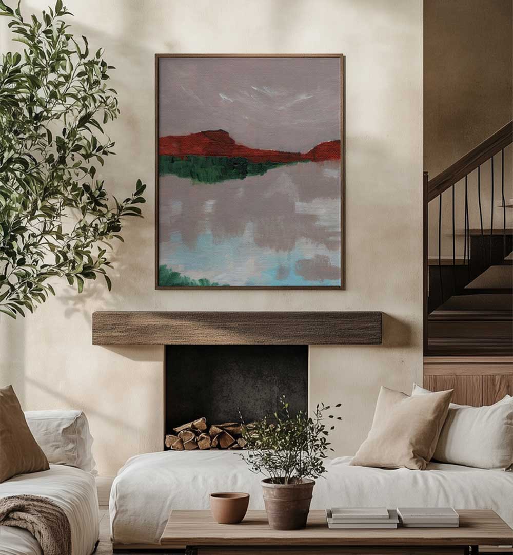 LANDSCAPE WITH A LAKE , LANDSCAPE PAINTINGS