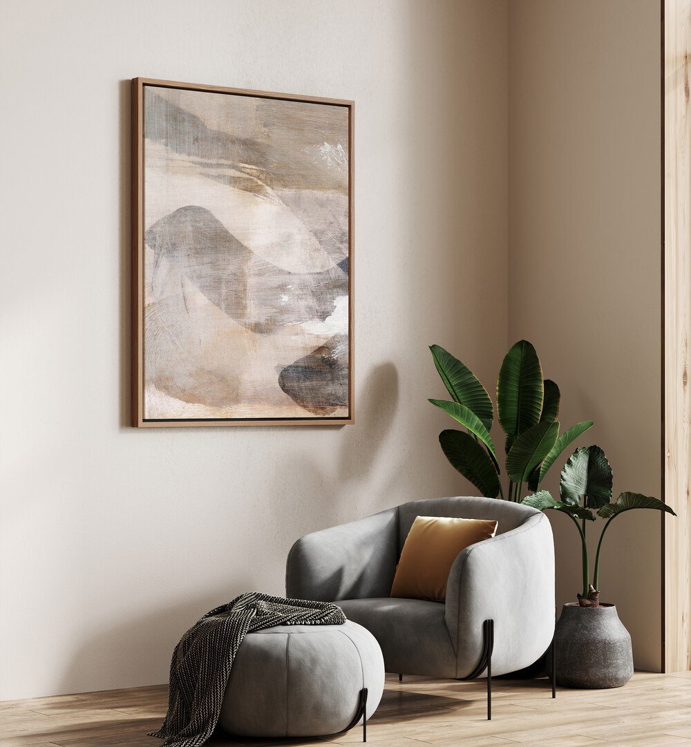 Stylish living room featuring LAYERS, ABSTRACT PAINTINGS that enhance the space with captivating colors and textures.