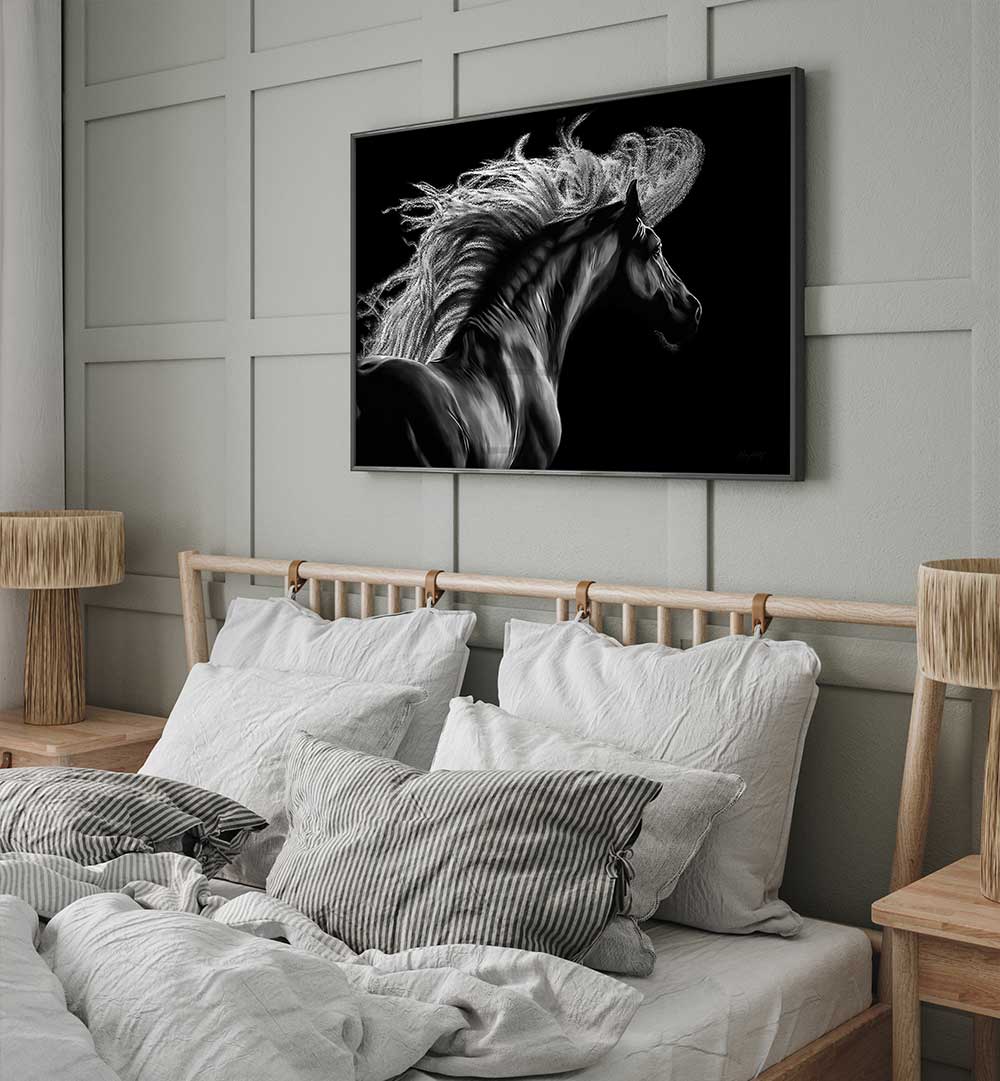 Transform your space with LE EQUUS, ANIMAL PAINTINGS, showcasing a majestic horse in stunning detail.
