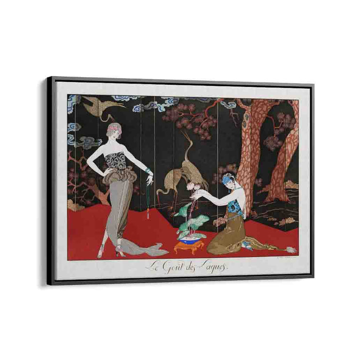 Le Gout Des Laques (1920) George Barbier art painting Artwork in Black Floater Frame