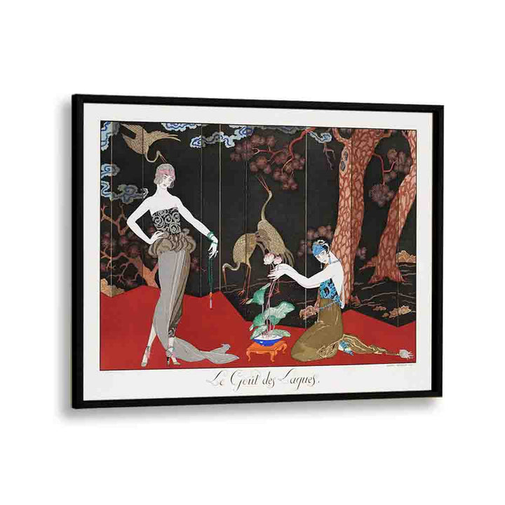 Le Gout Des Laques (1920) George Barbier art painting Artwork in Black Plain Frame