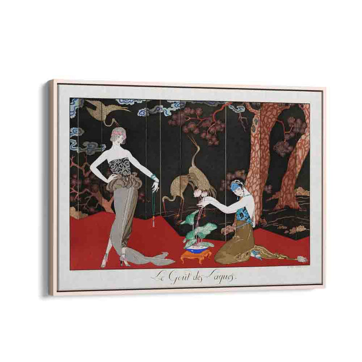 Le Gout Des Laques (1920) George Barbier art painting Artwork in Oak Wood Floater Frame