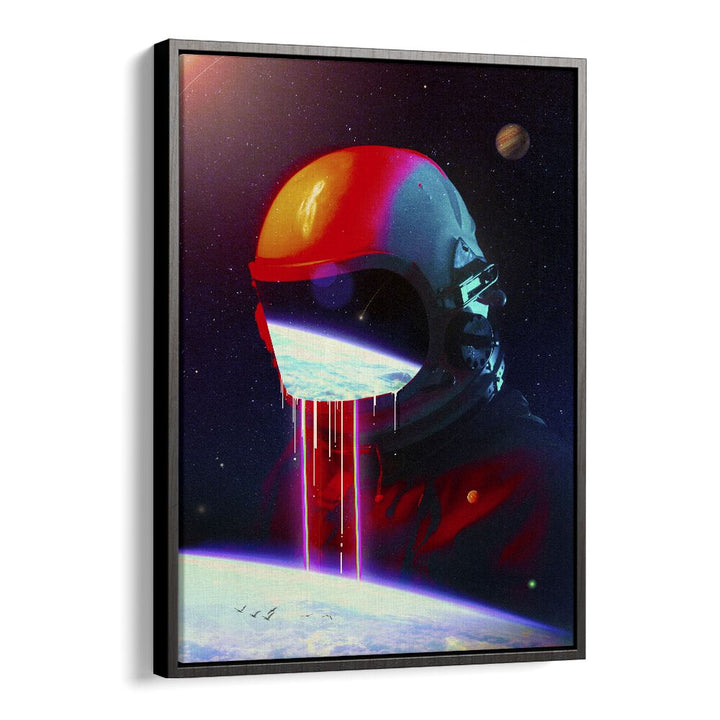 Leak By Francis Minoza Astronaut & Nasa Paintings, Space Art Prints Artwork in Black Floater Frame
