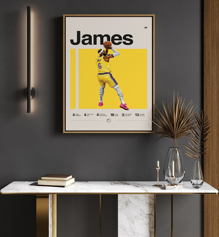 Lebron James Basketball  Posters sports Artwork Placed on a wall In A Living Room 