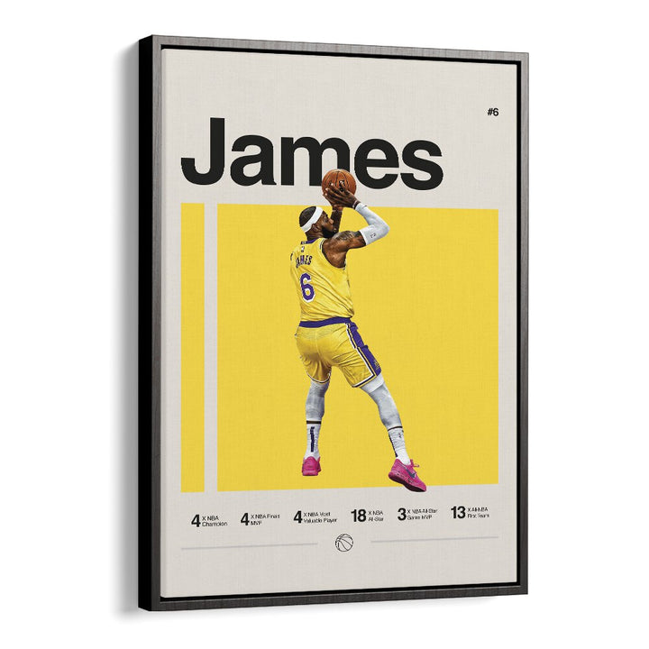 Lebron James Sports Art Artwork in Black Floater Frame