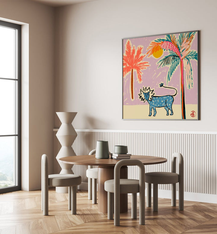 Bright and colorful LEO III, ZODIAC poster adds a touch of astrology-inspired decor to your living space.