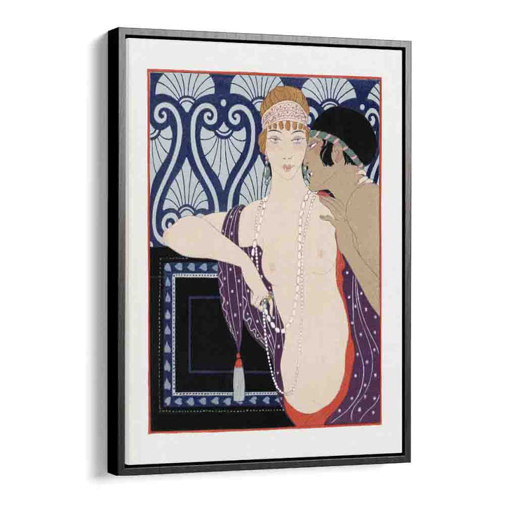 Les Trois Beautes De Mnasidika (1922) George Barbier art painting Artwork in Black Floater Frame