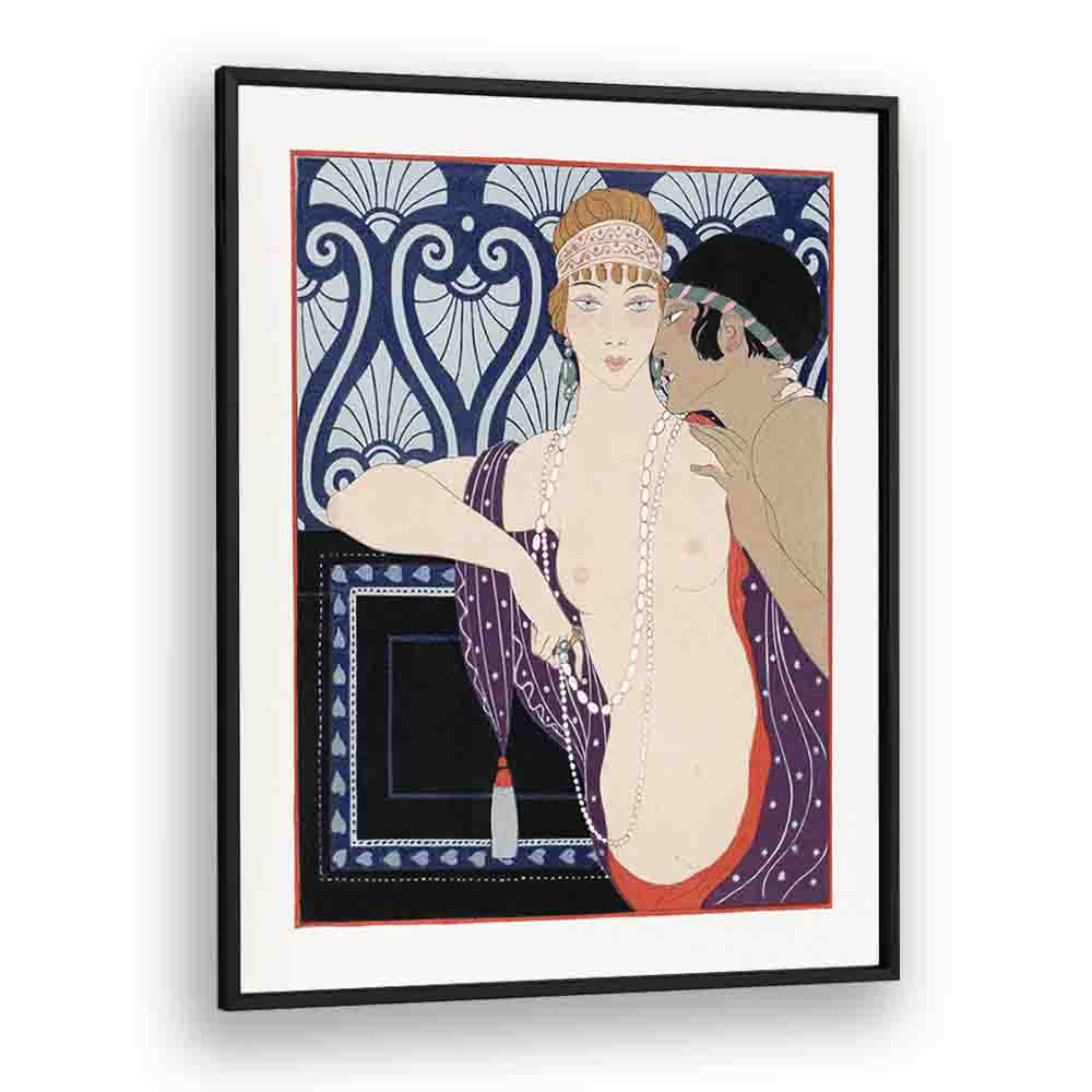 Les Trois Beautes De Mnasidika (1922) George Barbier art painting Artwork in Black Plain Frame