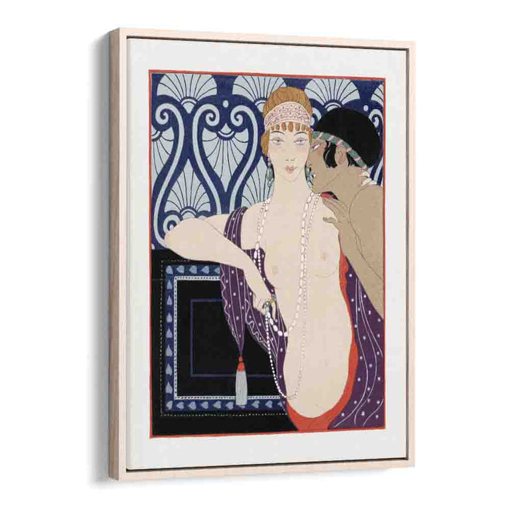 Les Trois Beautes De Mnasidika (1922) George Barbier art painting Artwork in Oak Wood Floater Frame