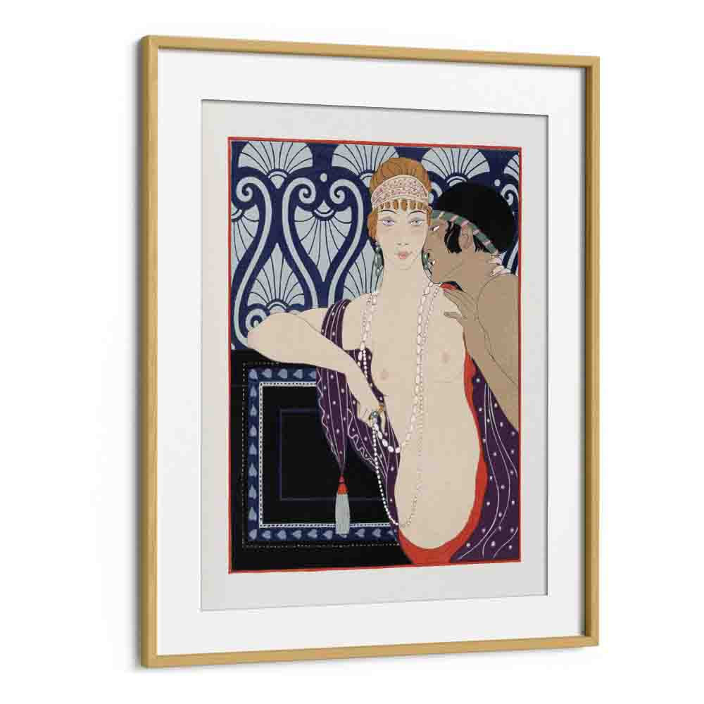 Les Trois Beautes De Mnasidika (1922) George Barbier art painting Artwork in Oak Wood Frame With Mount