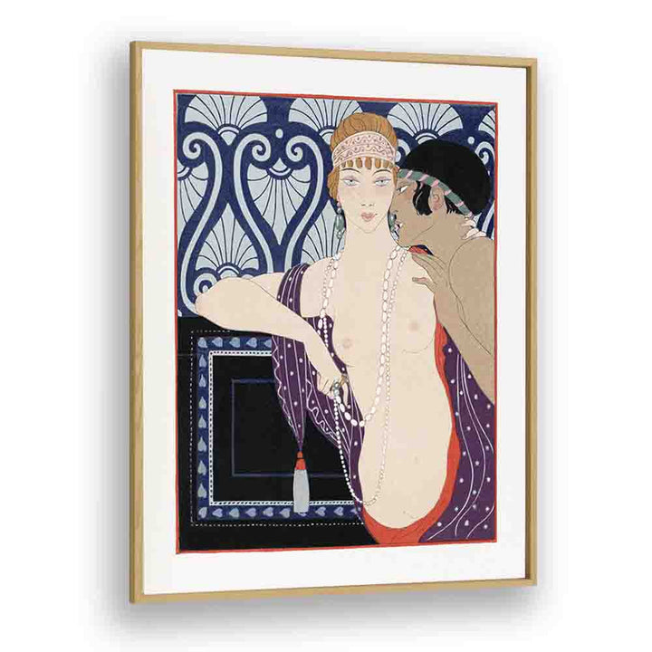 Les Trois Beautes De Mnasidika (1922) George Barbier art painting Artwork in Oak Wood Plain Frame