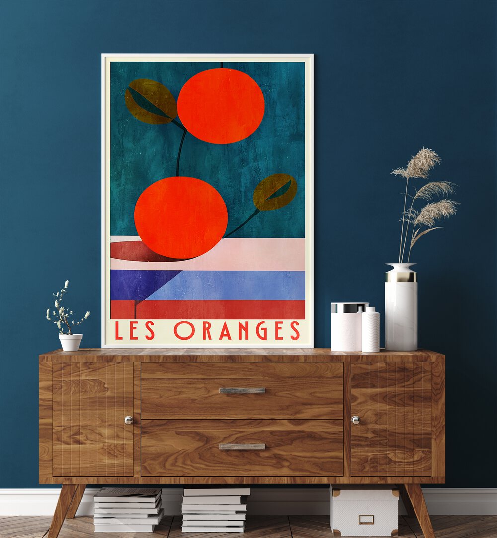 Vibrant LES ORANGES, KITCHEN POSTERS add a fresh aesthetic to any kitchen decor, brightening your culinary space.