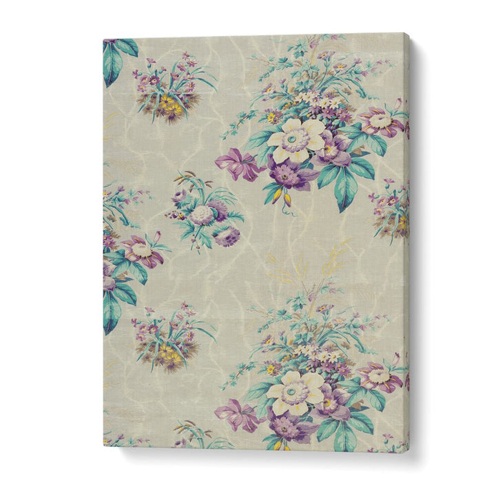 Light Blue Floral  I Botanical Flower Paintings Artwork in Gallery Wrap