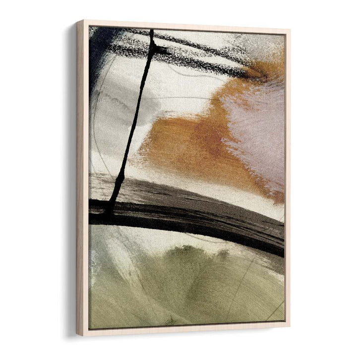 Lights II By Dan Hob day Abstract ArtArtwork in Oak Wood Floater Frame
