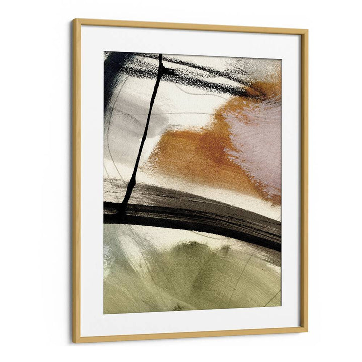 Lights II By Dan Hob day Abstract Art Artwork in Oak Wood Frame With Mount