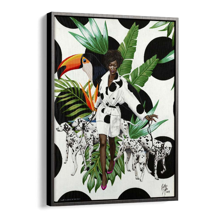 Like A Walk In The Park By Christian Beijer , African Painting Art in Black Floater Frame