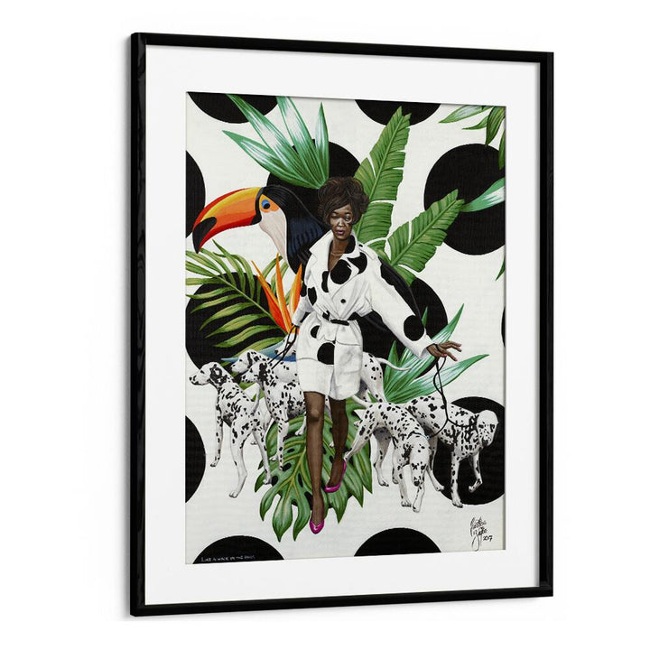 Like A Walk In The Park By Christian Beijer , African Painting Art in Black Frame With Mount
