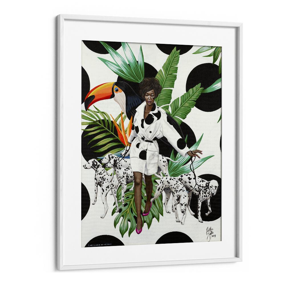 Like A Walk In The Park By Christian Beijer , African Painting Art in White frame With Mount