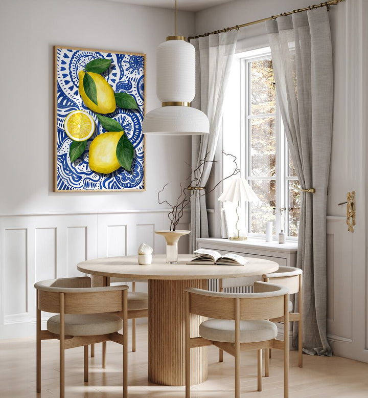 Brighten your space with LIMONES, KITCHEN POSTERS featuring vibrant lemons against a blue background. Perfect for decor!