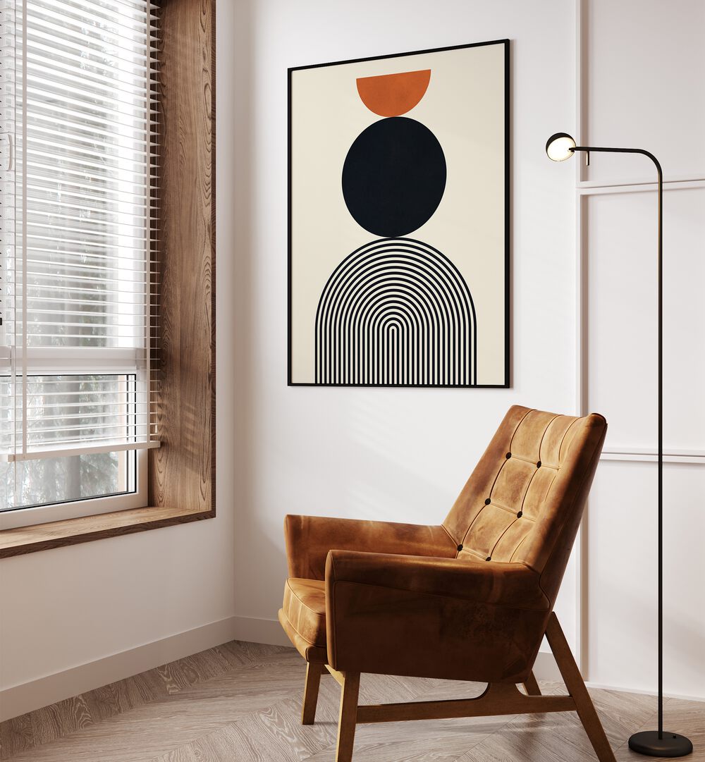 Geometric design featuring LINES AND CIRCLES III, BOHO ART PAINTINGS, perfect for modern and artistic spaces.