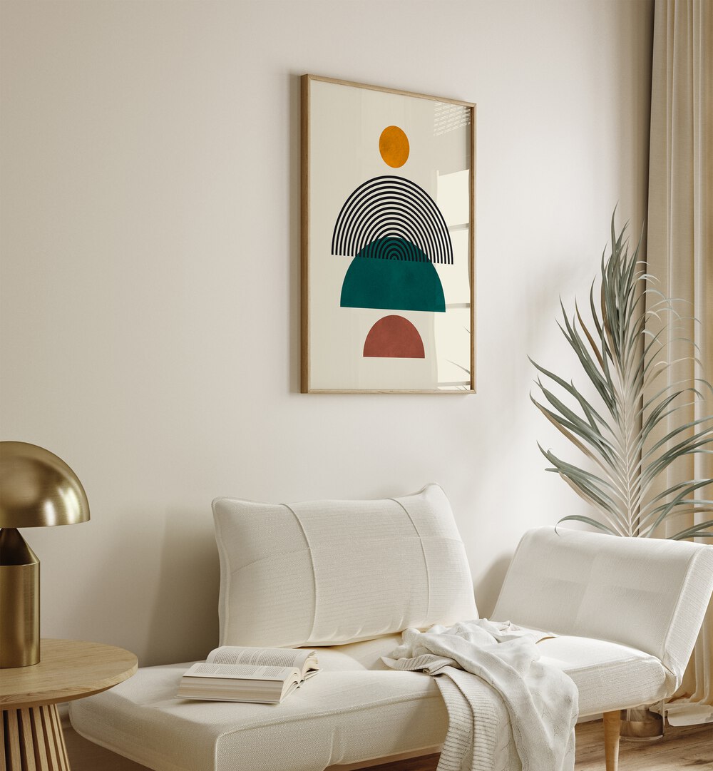 Stylish LINES AND CIRCLES VIII, BOHO ART PAINTINGS, perfect for enhancing creative spaces and artistic projects.