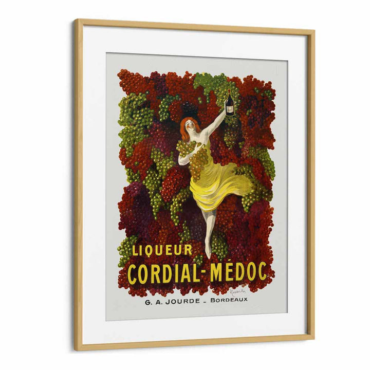 Liqueur Cordial Medoc Bar & Cafe Artwork in Oak Wood Frame With Mount