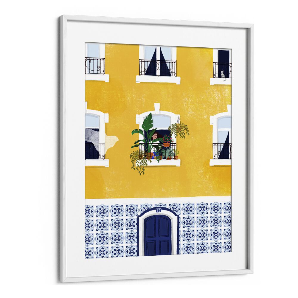 Lisbon, Maja Tomjanovic Art Artwork in White Frame With Mount