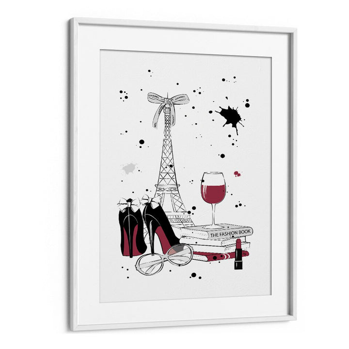 Living In Paris by Martina Fashion Art Artwork in White Frame With Mount