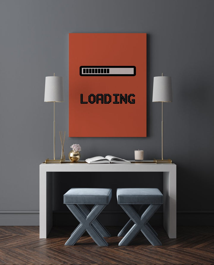 Loading I Gaming Art Painting Artwork in gallery wrap above a study table beside lamps