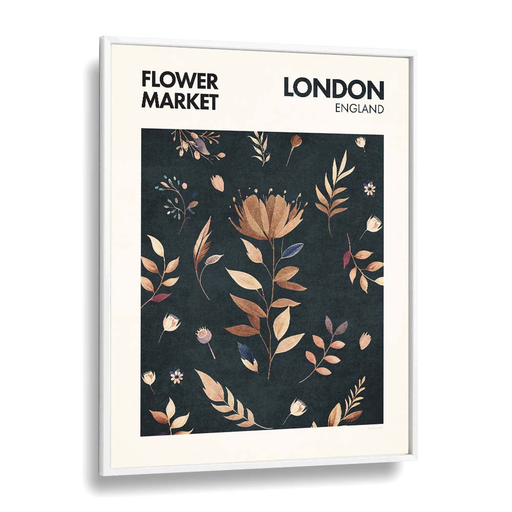 LONDON-FLOWER-MARKET-BOTANICAl-FLOWER-PAINTINGS-WHITE-PLAIN-FRAME