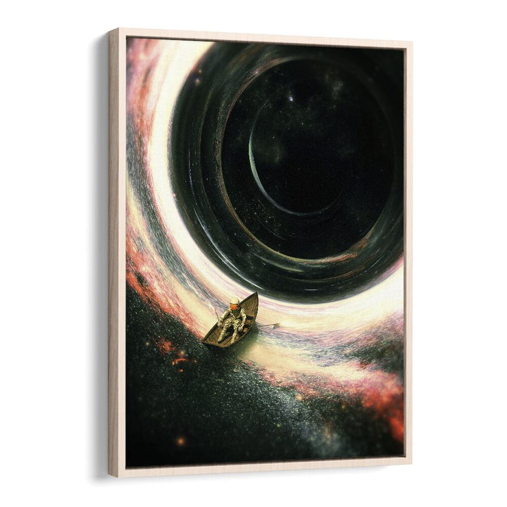 Lost Sailor By Francis Minoza Astronaut & Nasa Paintings, Space Art Prints Artwork in Oak Wood Floater Frame
