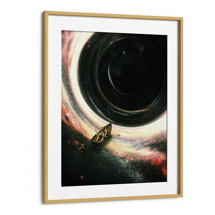 Lost Sailor By Francis Minoza Astronaut & Nasa Paintings, Space Art Prints Artwork in Oak Wood Frame With Mount
